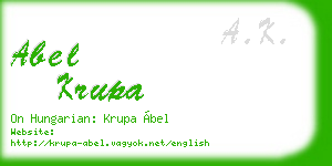 abel krupa business card